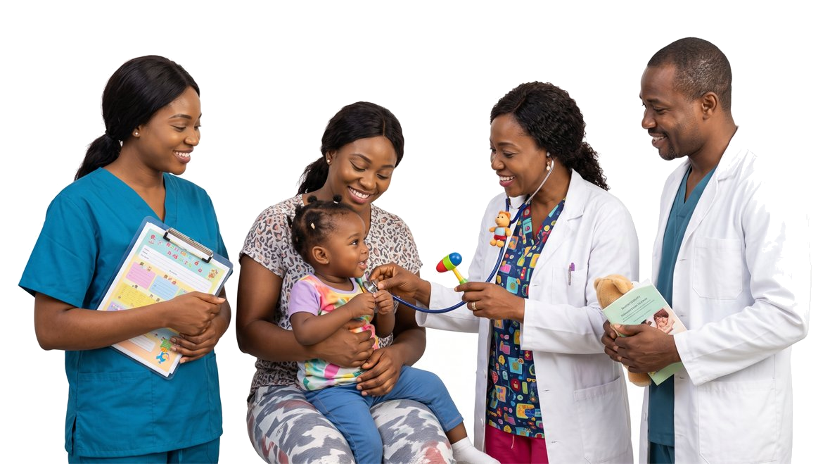 Pediatrician examining a child at ApexMedics Hospital